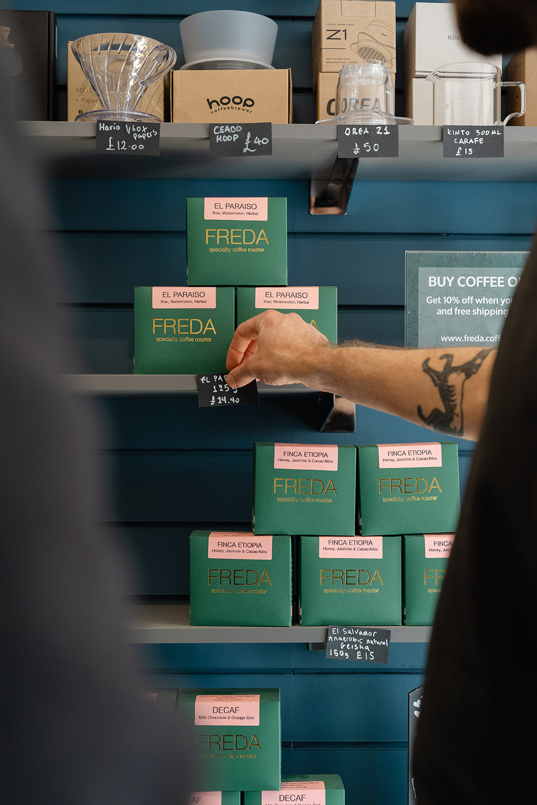 Coffee packaging for freda-coffee.live in Brighton