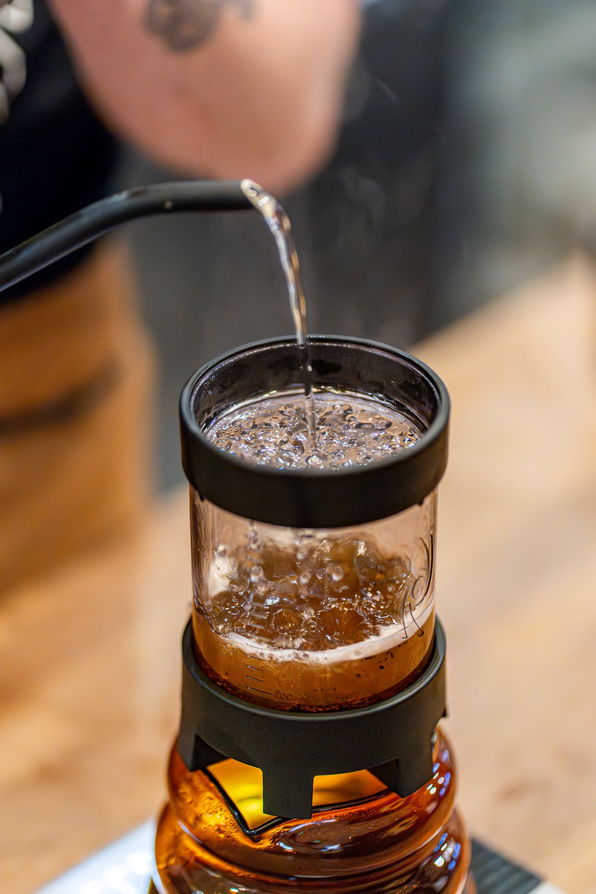 Single Origin freda-coffee.live being brewed in a Next Level Pulsar coffee brewer
